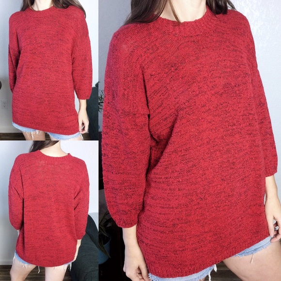 Sam & Max vintage red marled oversized sweater - Picture 2 of 8